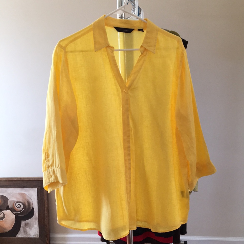 Yellow linen shirt